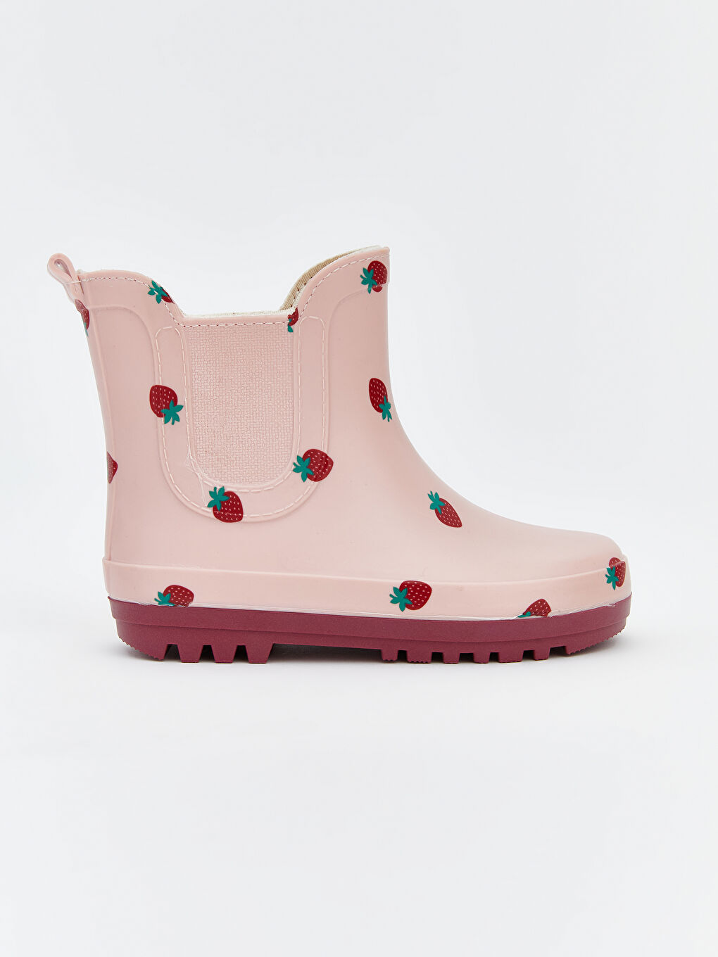Pembe Çilek Baskılı Kız Bebek Yağmur Botu-1