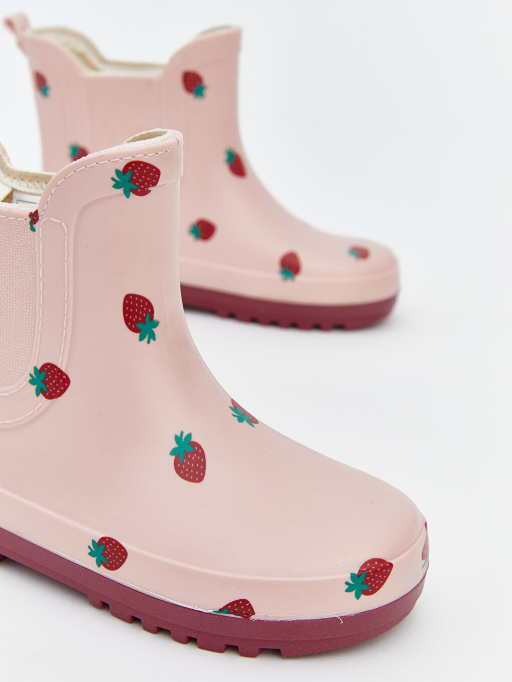 Pembe Çilek Baskılı Kız Bebek Yağmur Botu-2