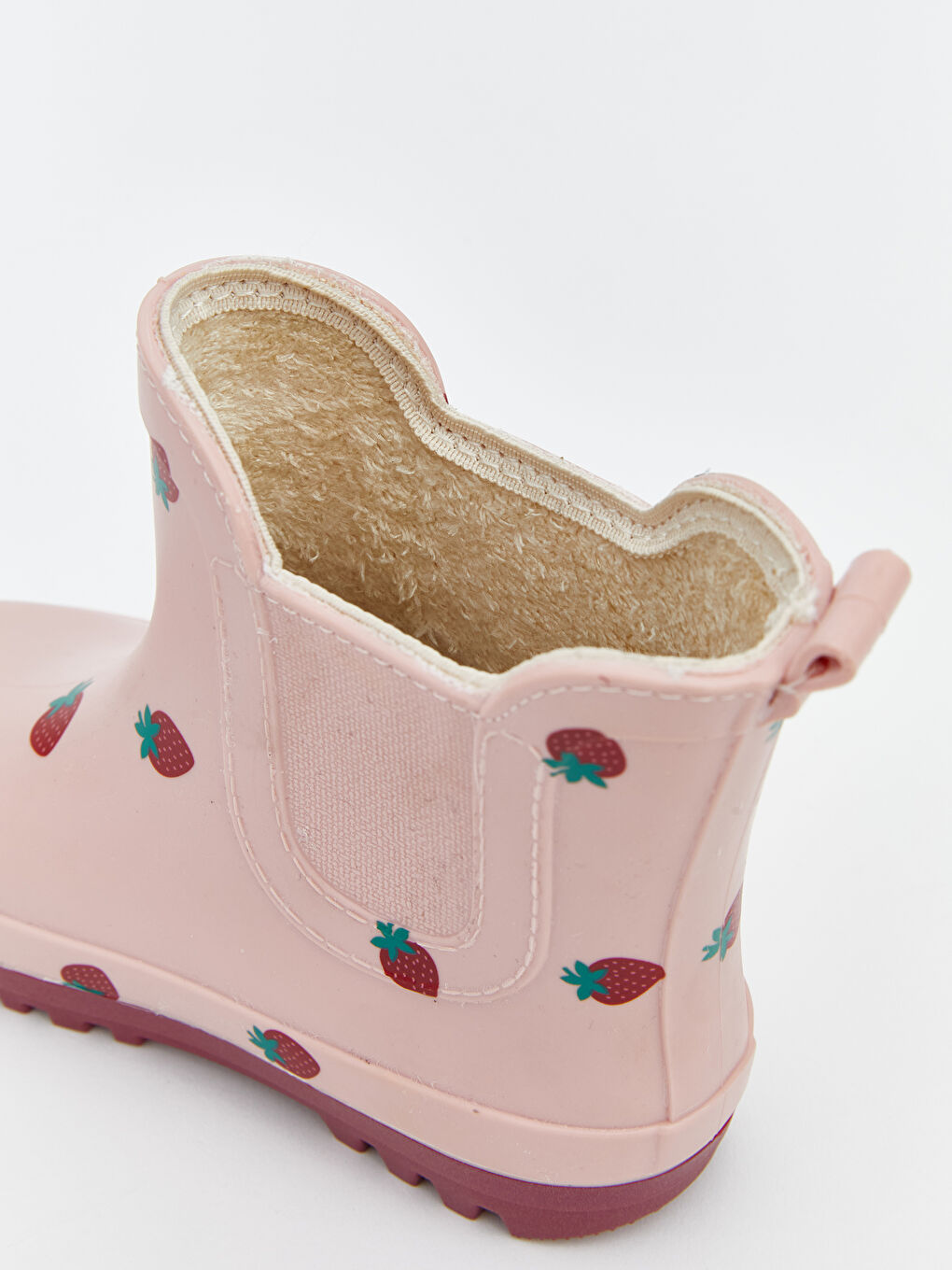 Pembe Çilek Baskılı Kız Bebek Yağmur Botu-5