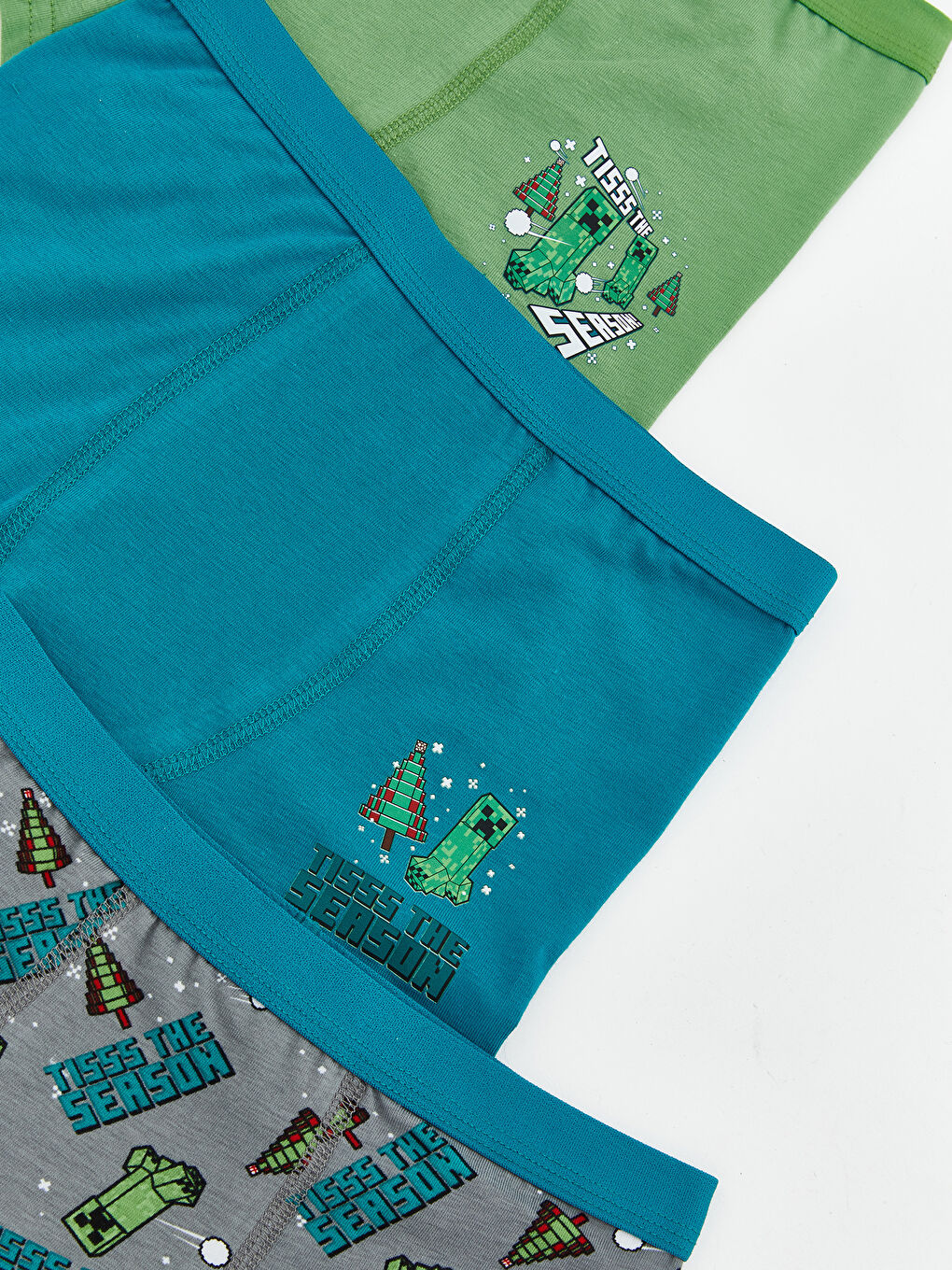 Gri Minecraft Baskılı Erkek Çocuk Boxer 3'lü-2