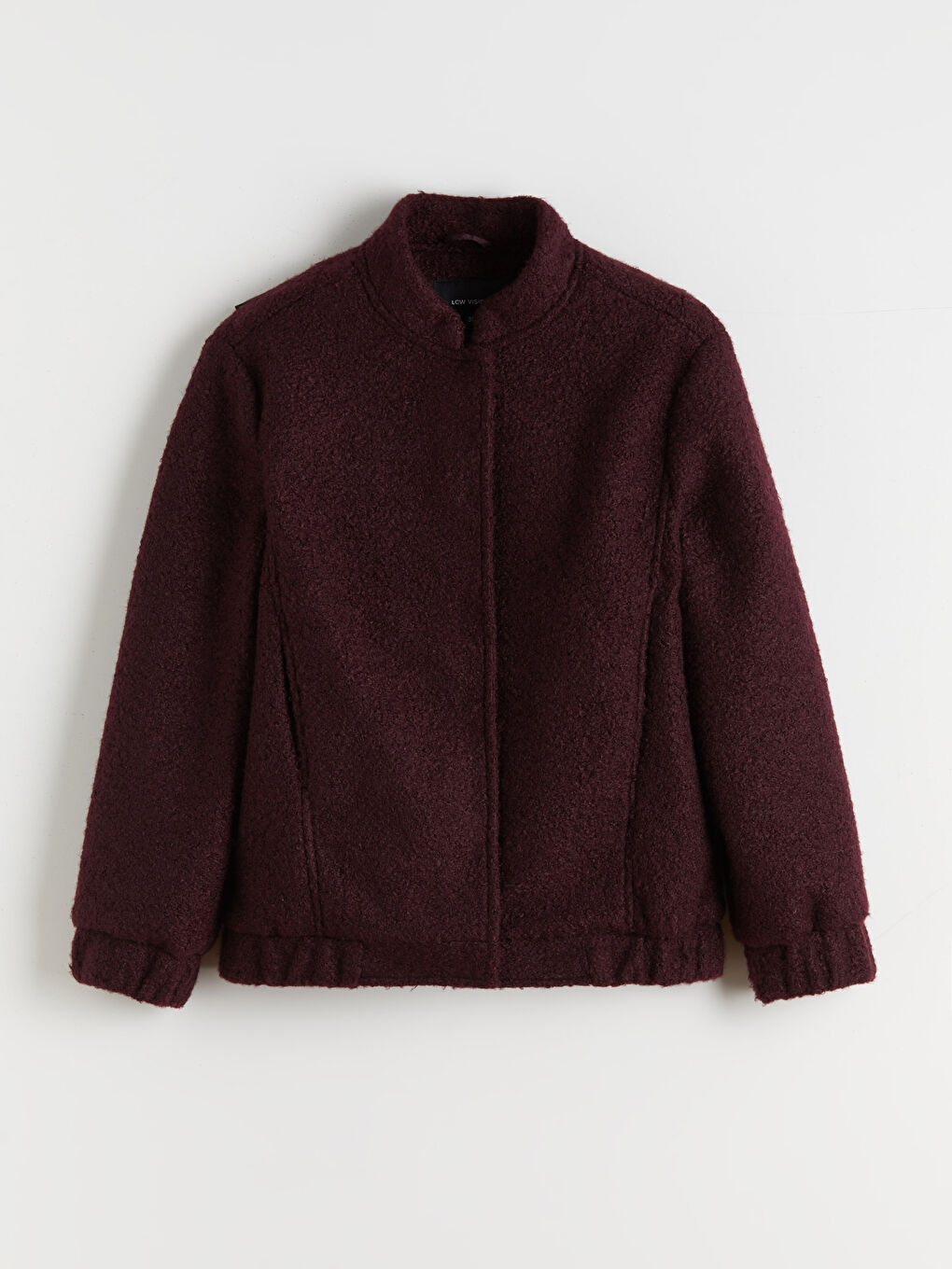 Mürdüm Dik Yaka Kadın Teddy Kaban-5