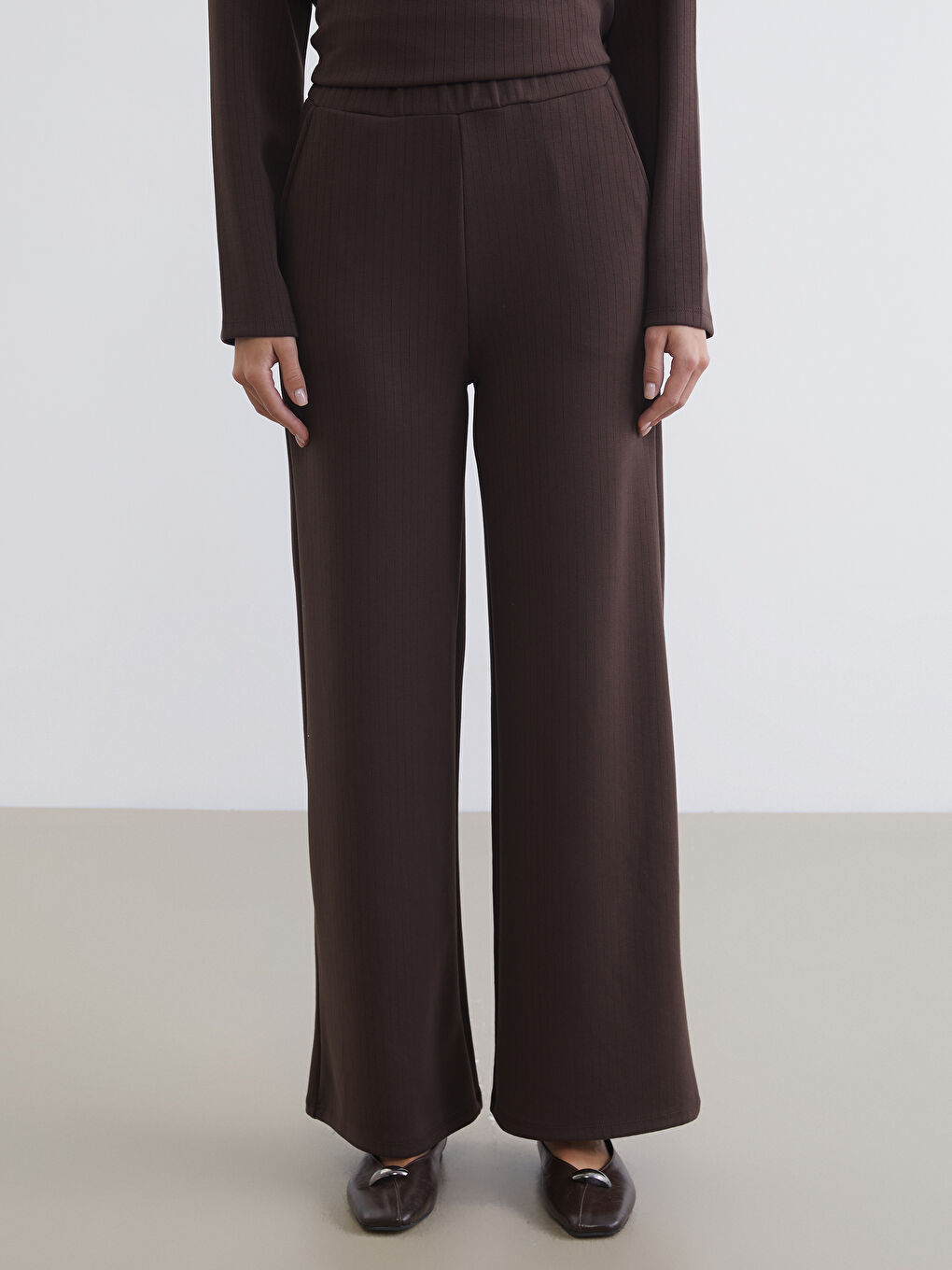 Kahverengi Soft Touch Modal Karışımlı Kadın Eşofman Altı-1