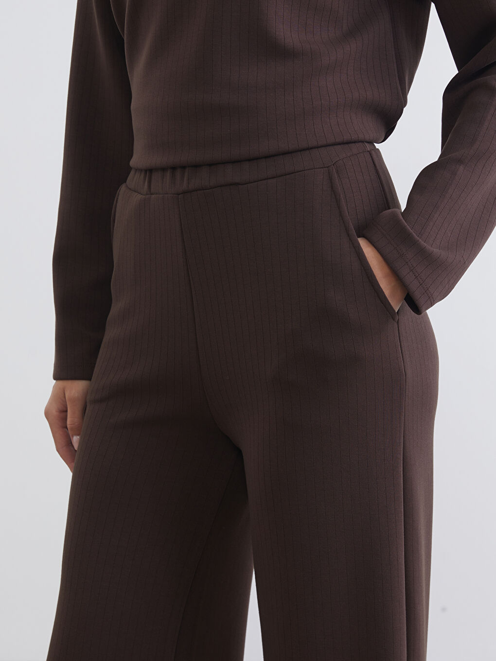 Kahverengi Soft Touch Modal Karışımlı Kadın Eşofman Altı-2