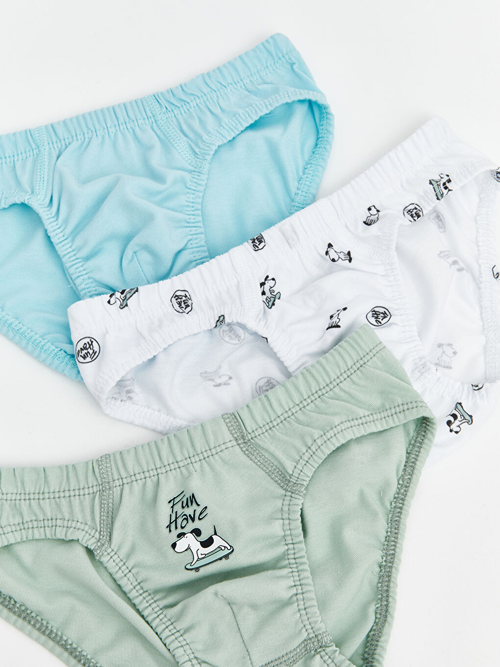 Beyaz Erkek Çocuk Baskılı Külot 3'lü-1