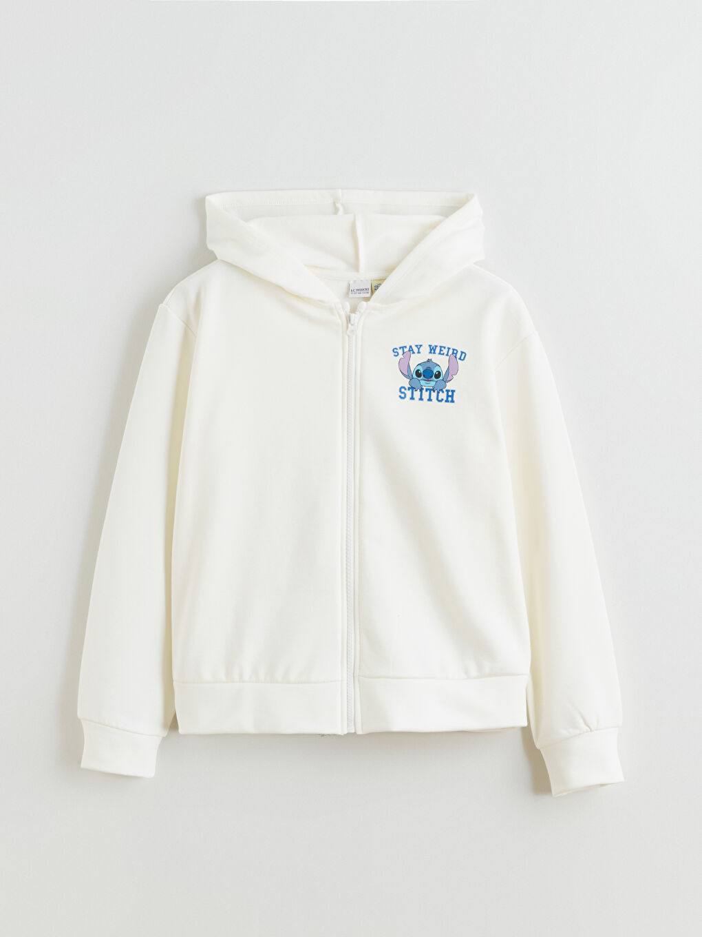 Hooded Stitch Printed Girls' Zip-Up Sweatshirt-1