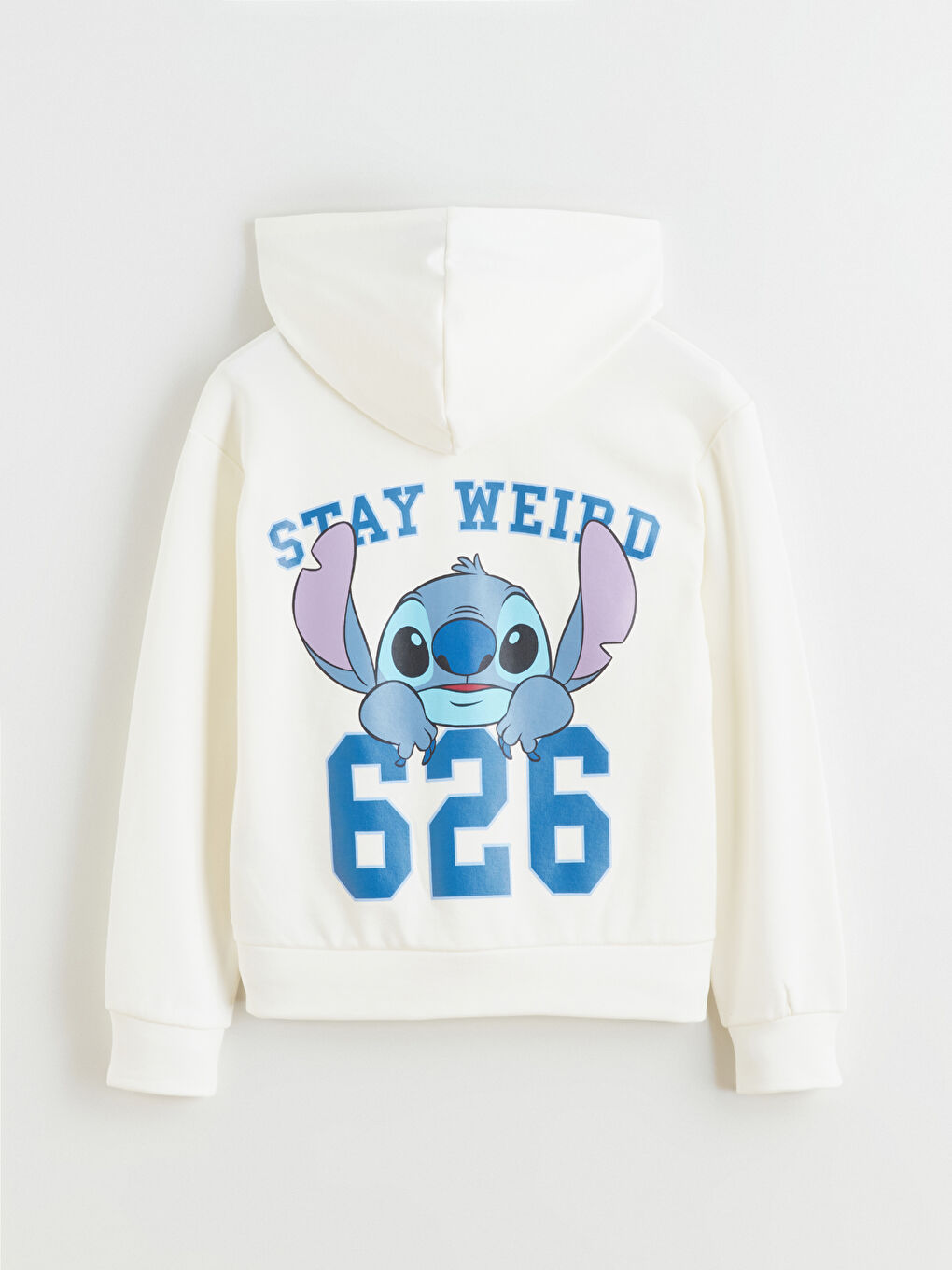 Hooded Stitch Printed Girls' Zip-Up Sweatshirt-4