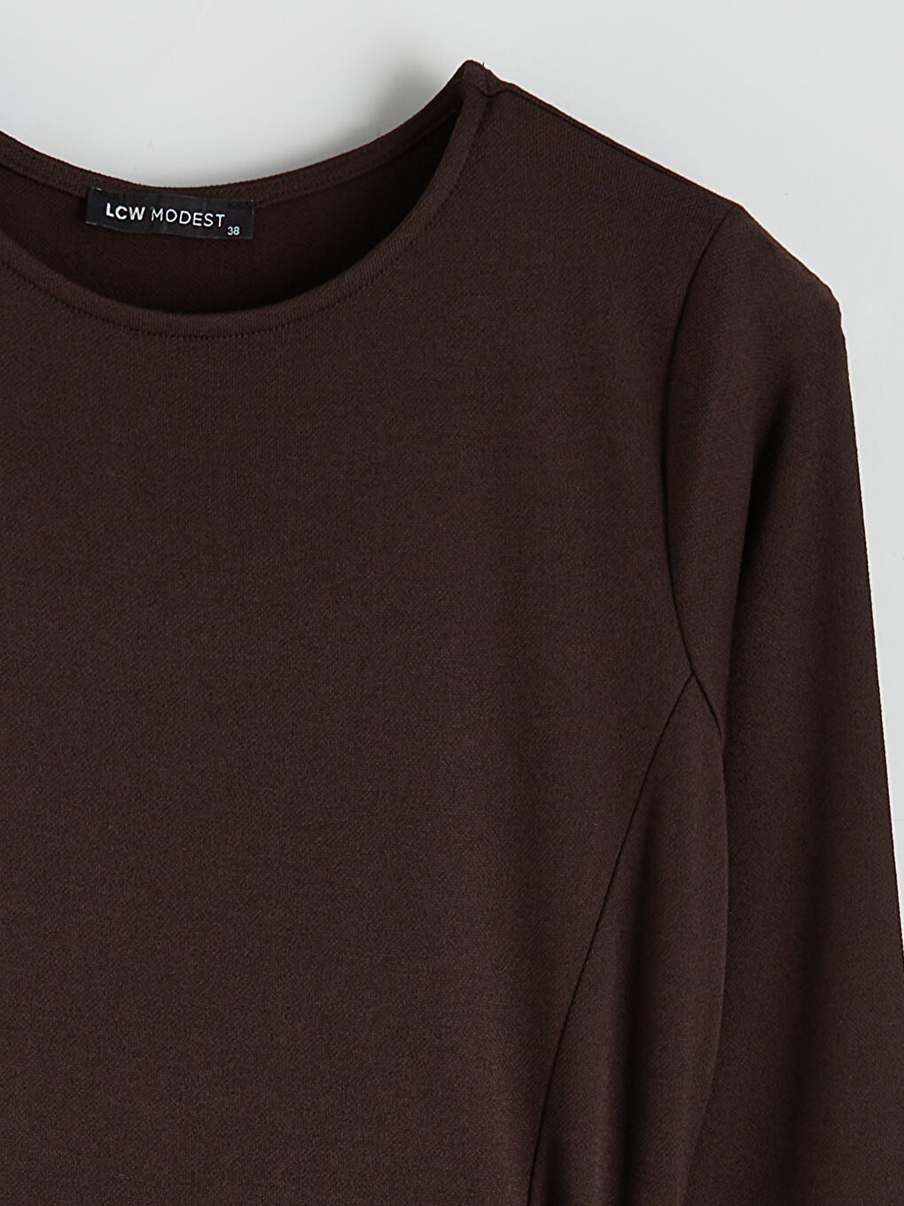 Kahverengi Bisiklet Yaka Beli Kemerli Elbise-5