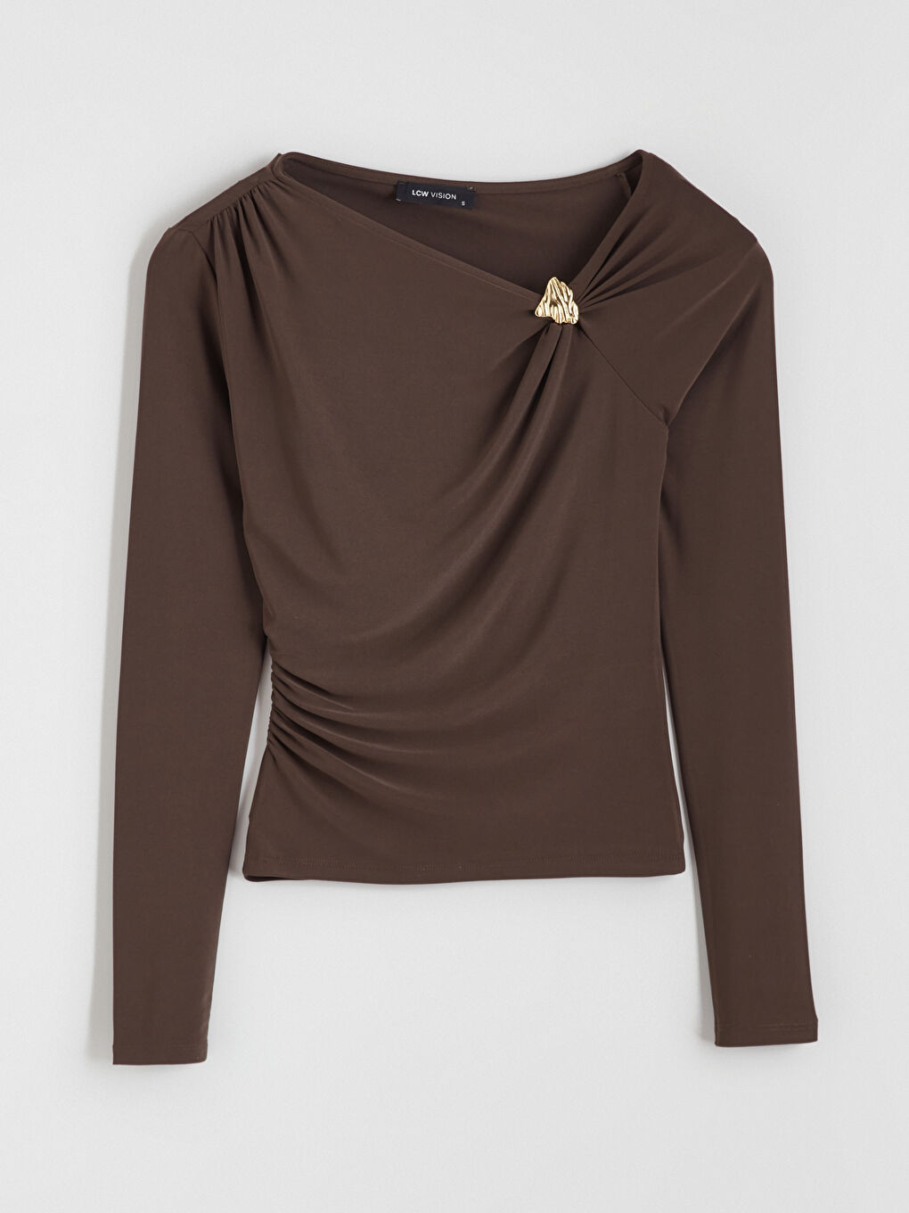 Slash Neck Ruched Blouse-4