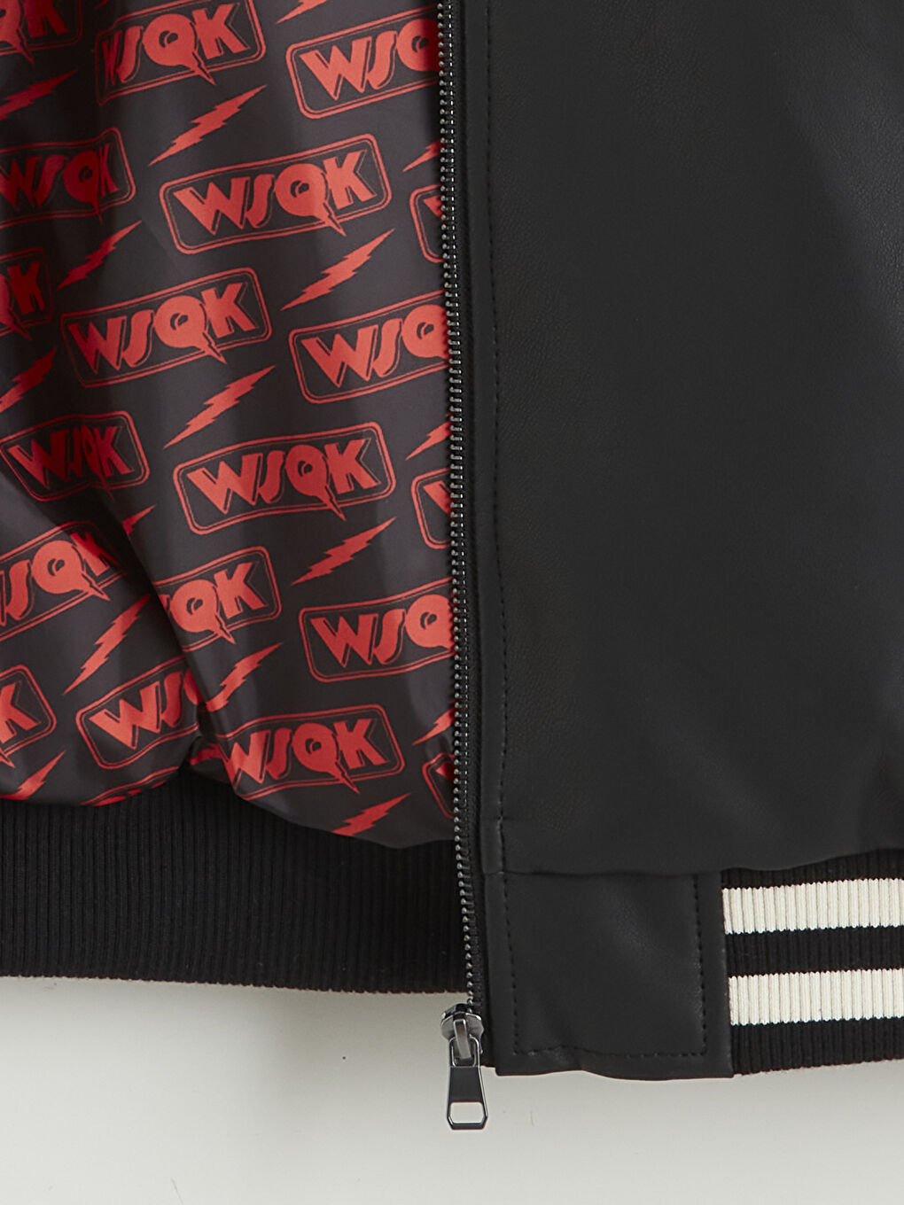 Siyah Rahat Kalıp Stranger Things Baskılı Erkek Deri Görünümlü Ceket-7