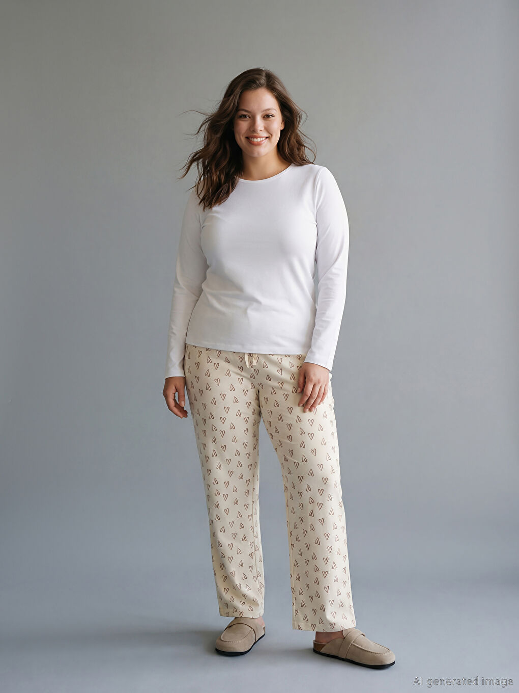 Heart Patterned Women's Pyjama Bottoms-1