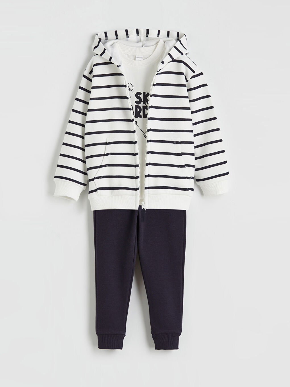 Ekru Baskılı Erkek Çocuk Takım 3'lü