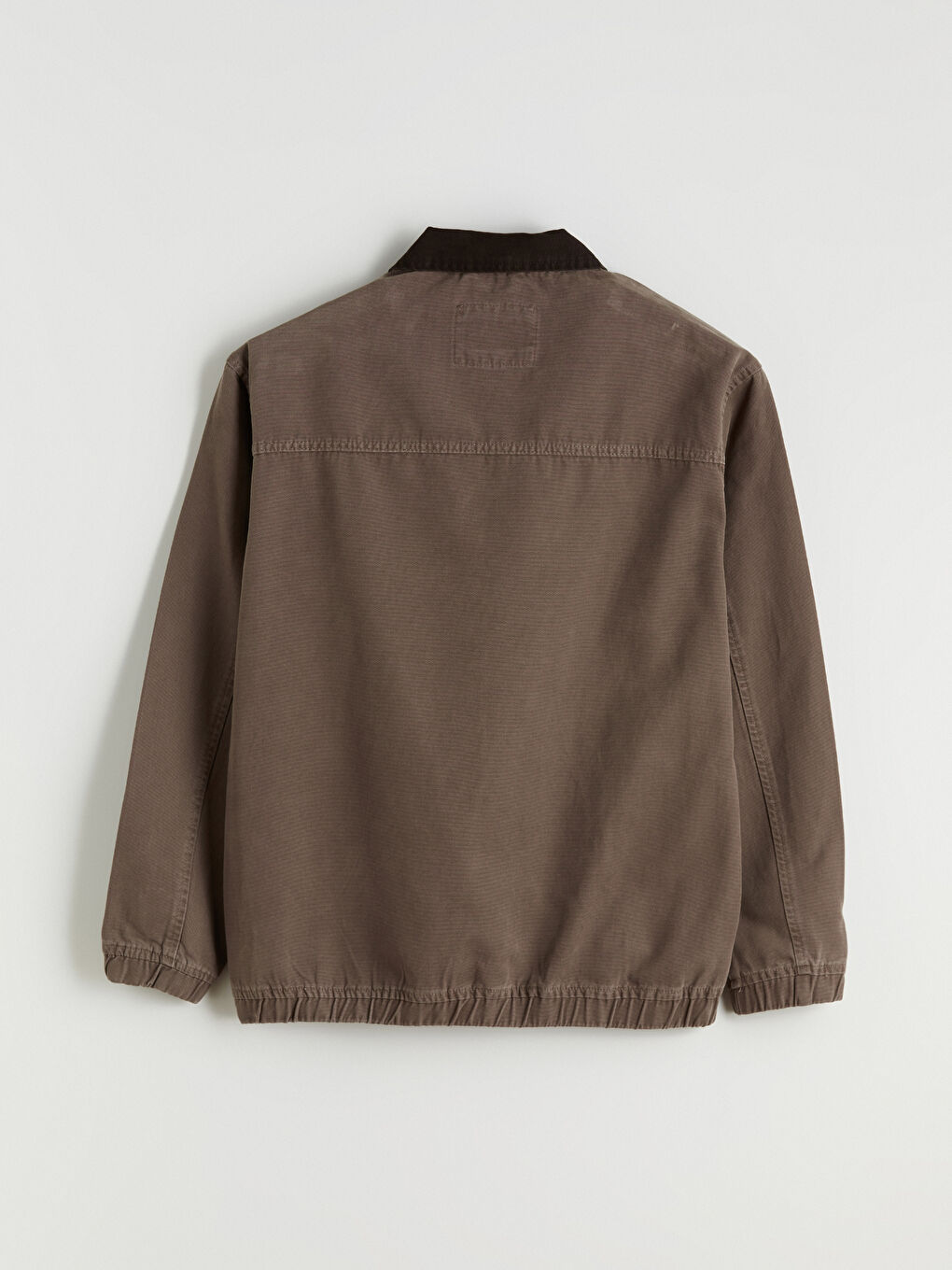 Bej Rahat Kalıp Gömlek Yaka Kanvas Erkek Ceket-7