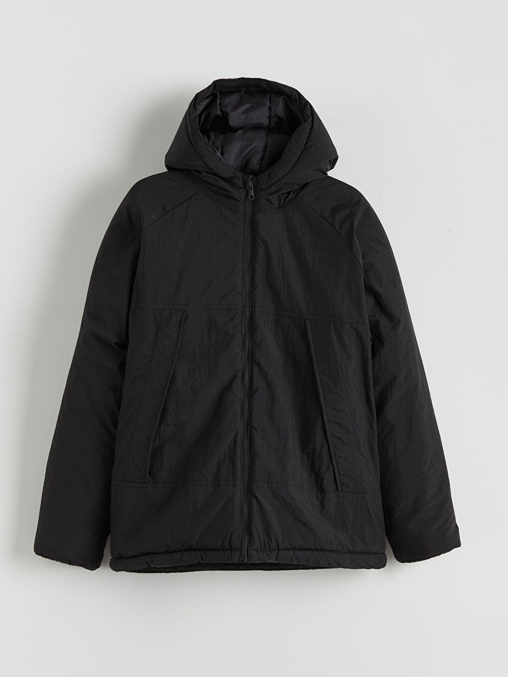 Siyah Rüzgar Geçirmez Erkek Çocuk Mont