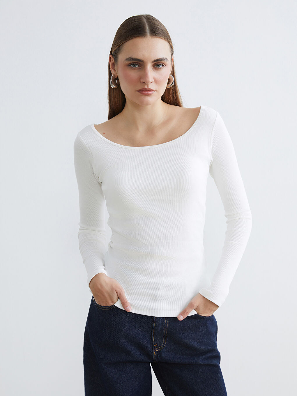 The U-Neck Seamed Bodysuit.-1