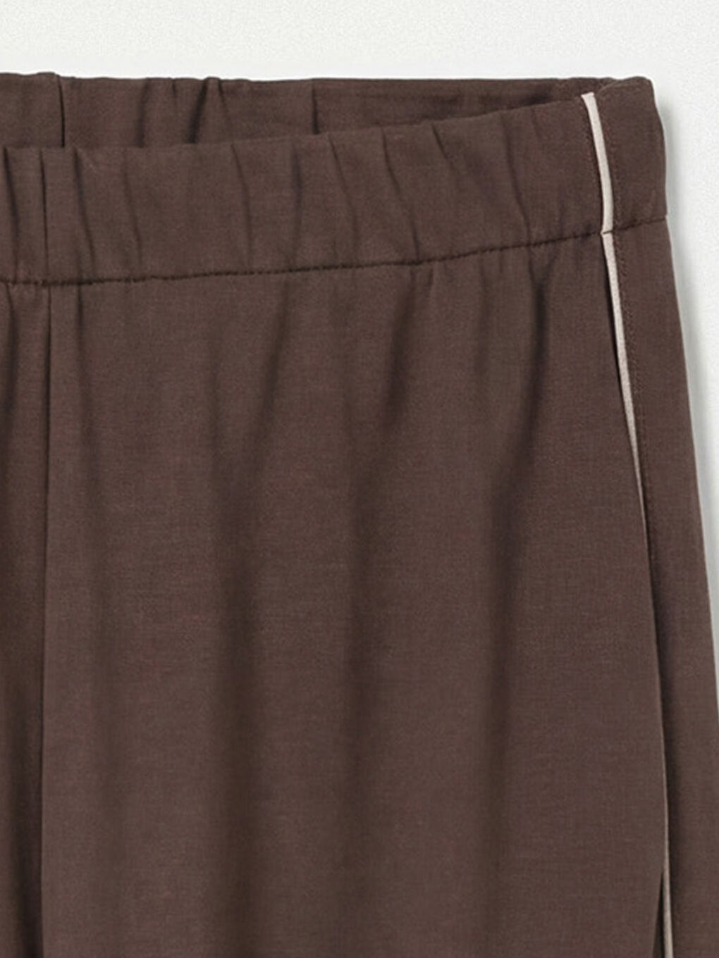 Kahverengi Beli Lastikli Kadın Jogger Eşofman Altı-1