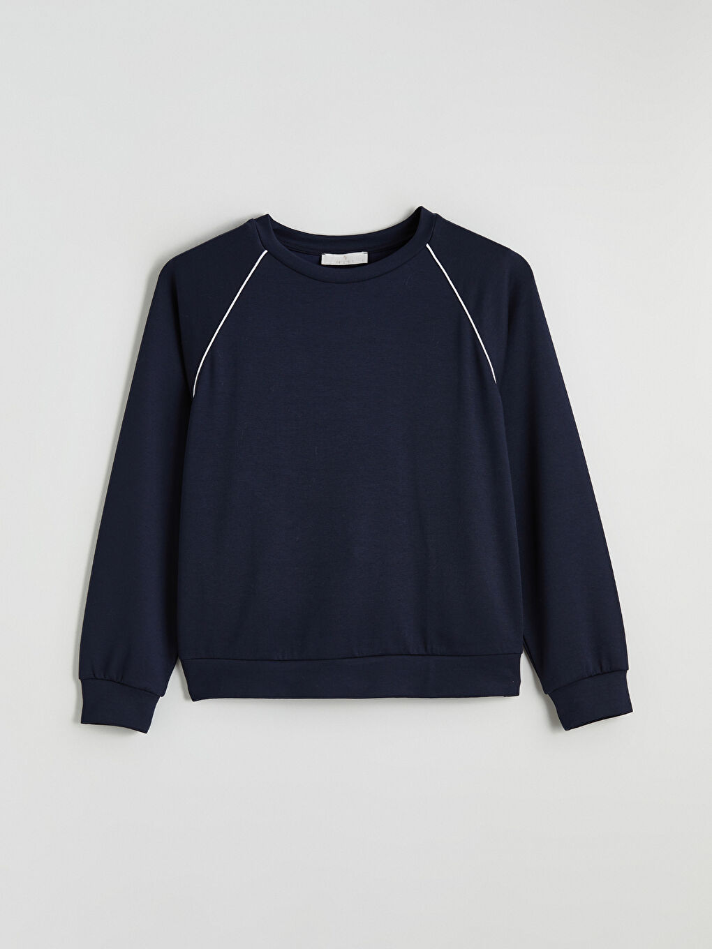 Lacivert Bisiklet Yaka Kadın Sweatshirt-4