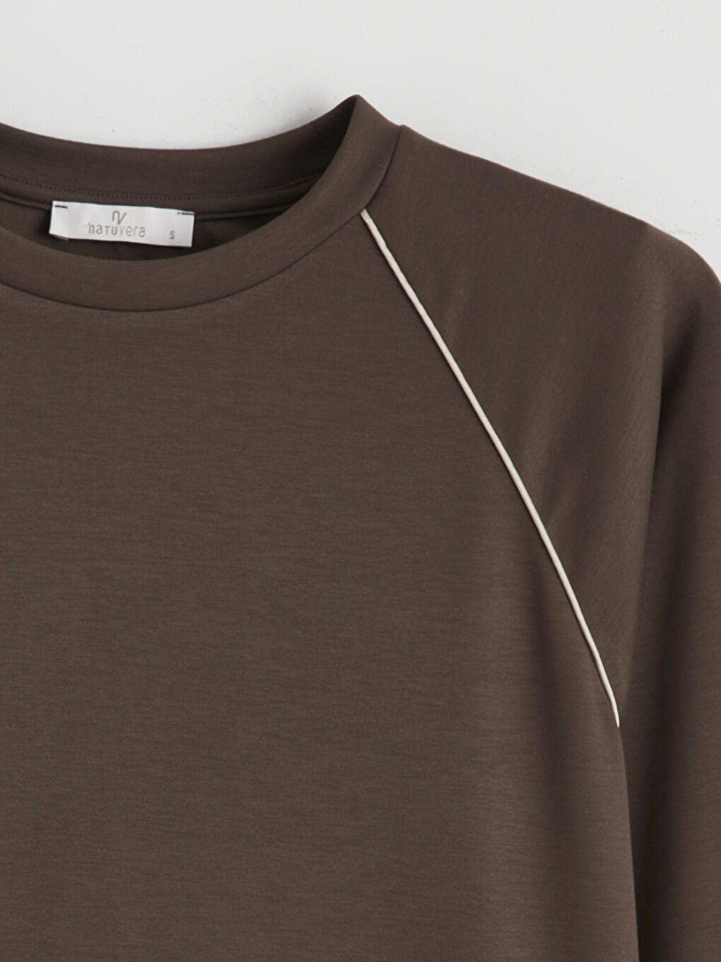 Kahverengi Bisiklet Yaka Kadın Sweatshirt-5