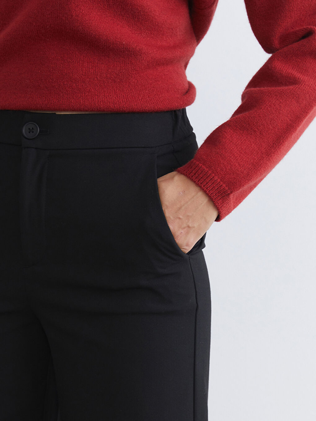 Siyah Havuç Kesim Kadın Pantolon-2