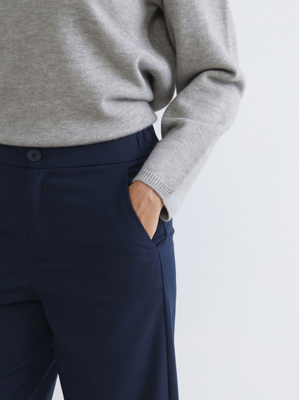 Lacivert Havuç Kesim Kadın Pantolon-2