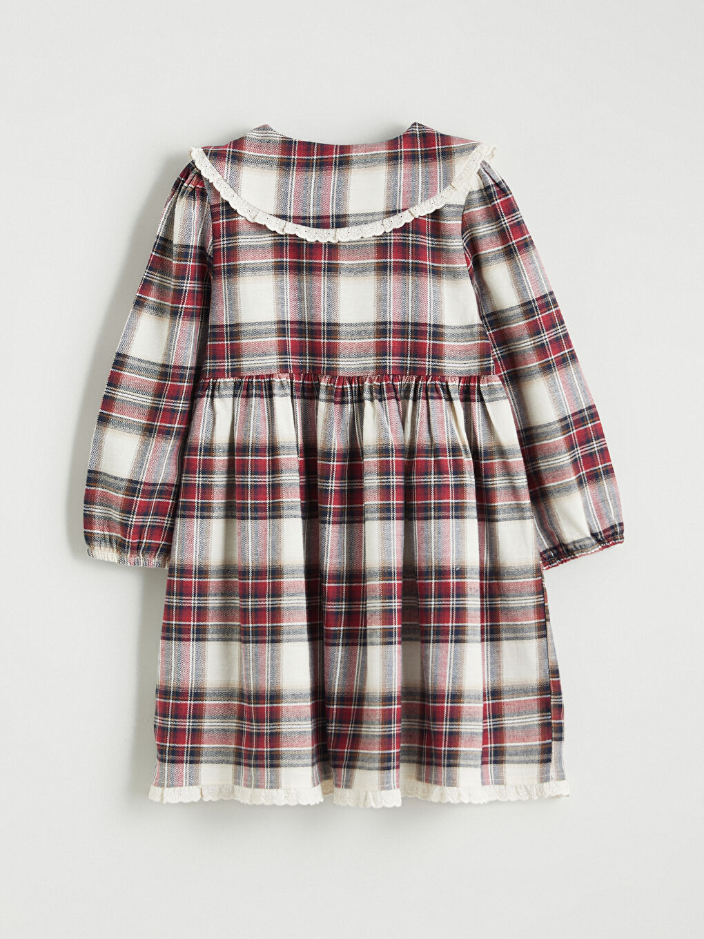 Peter Pan Collar Plaid Girls' Dress-2
