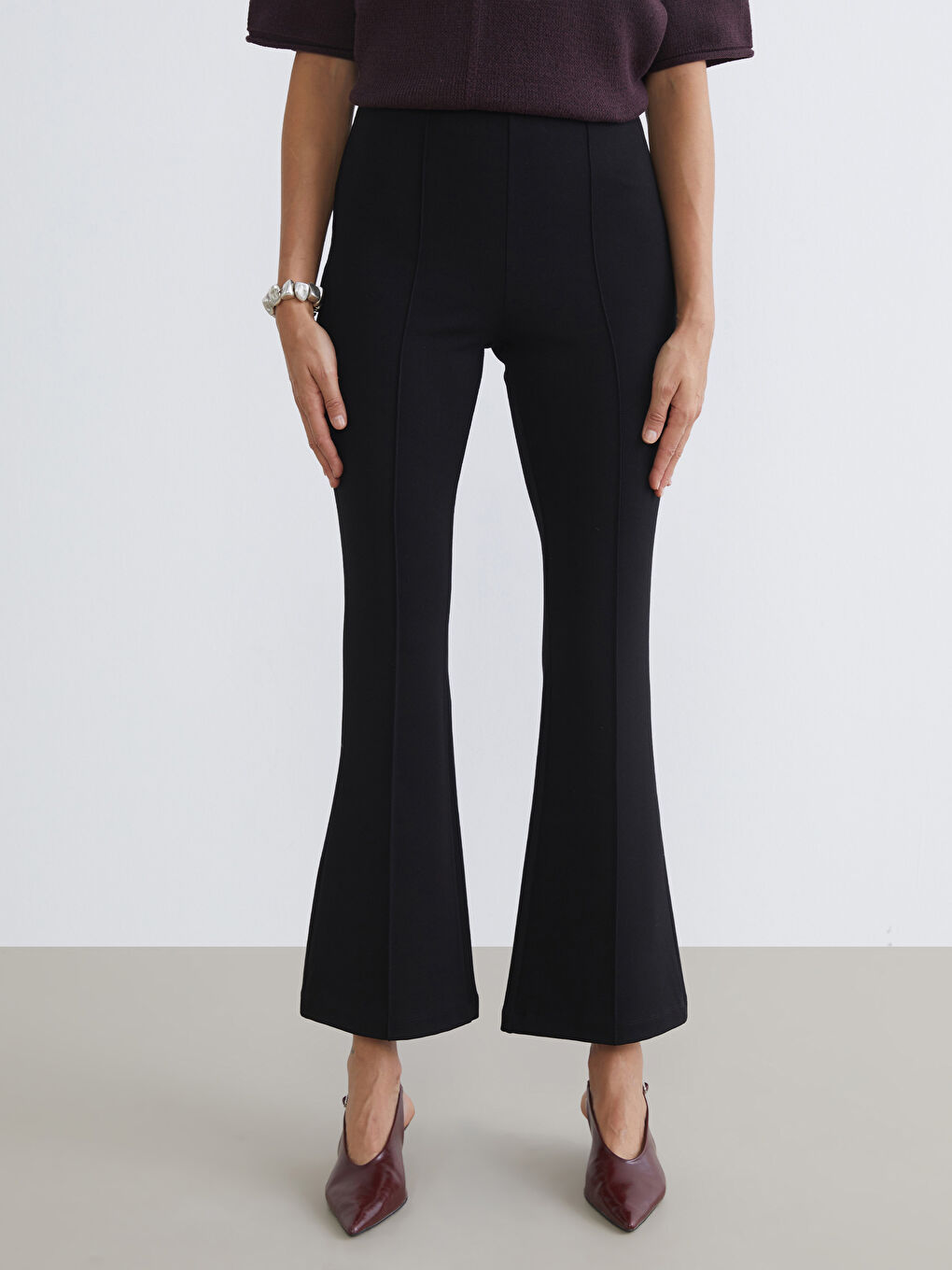 Extra Slim Fit Flared Women's Trousers-1