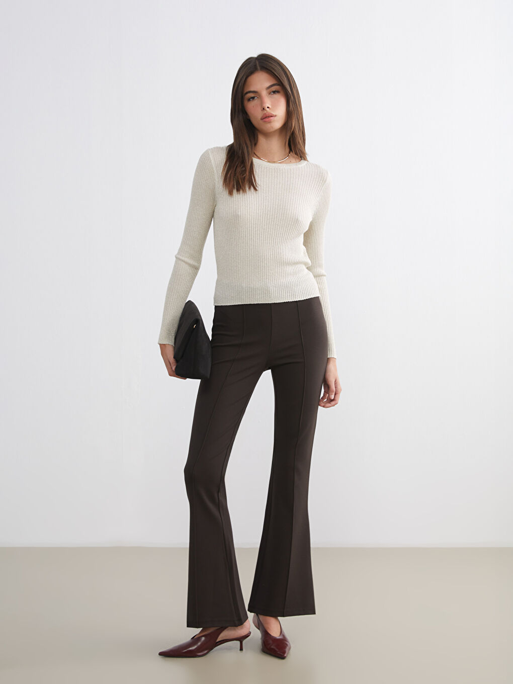 Ekstra Slim Fit Bakljaste Ženske Pantalone