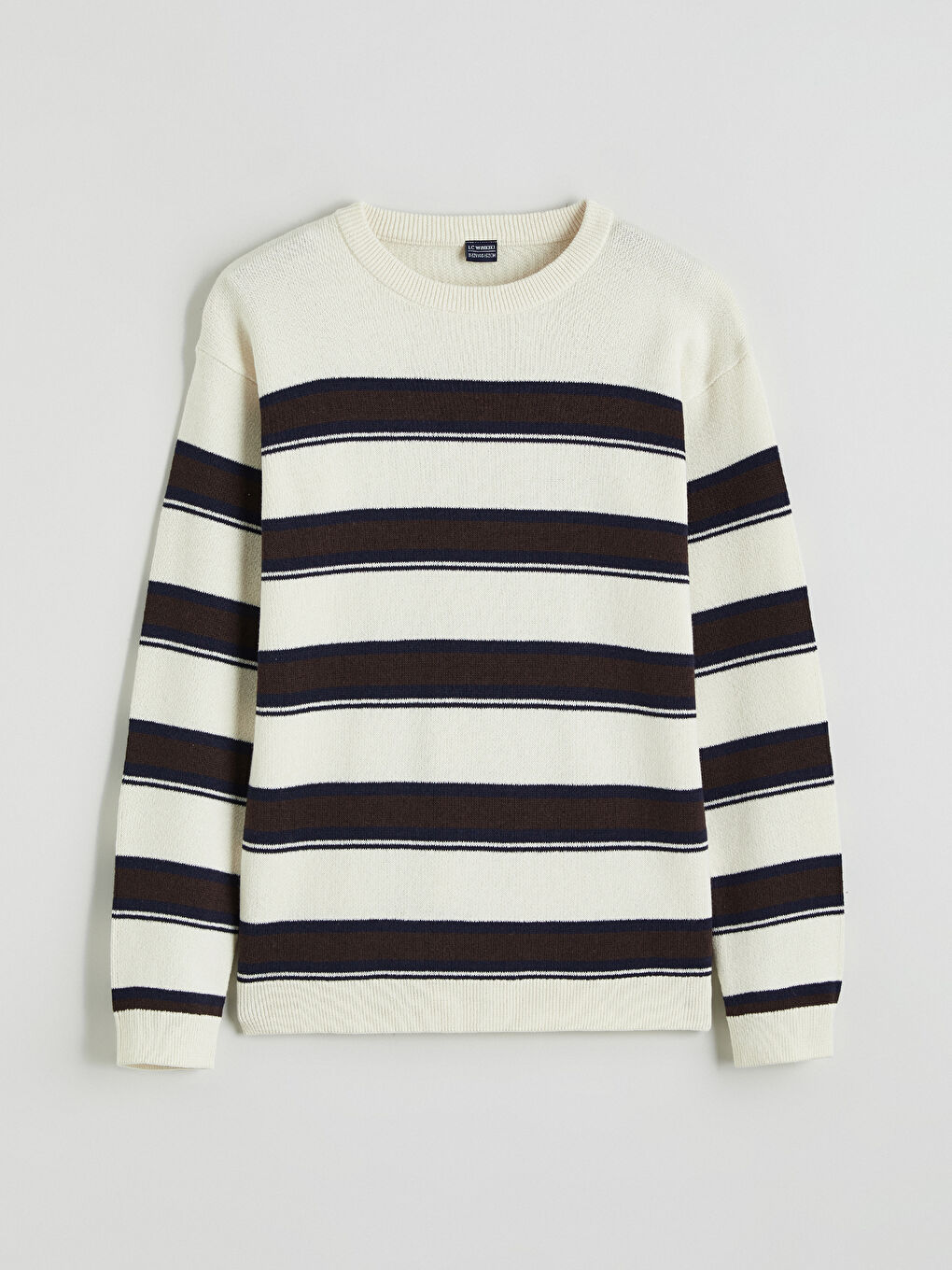 Свитер из трикотажа с круглым вырезом в полоску для мальчиков
