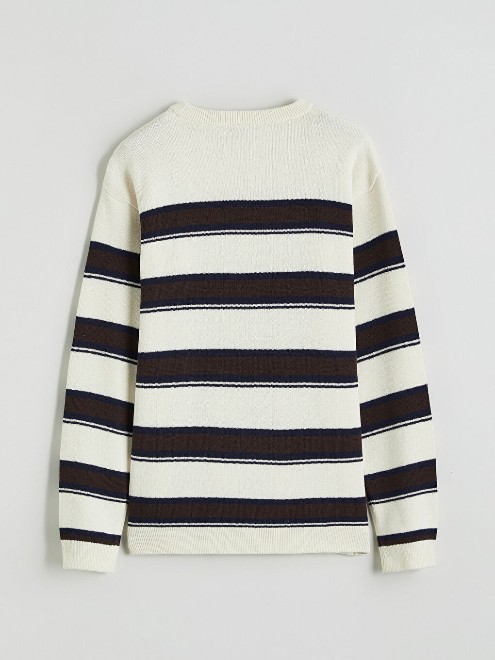 Свитер из трикотажа с круглым вырезом в полоску для мальчиков-2