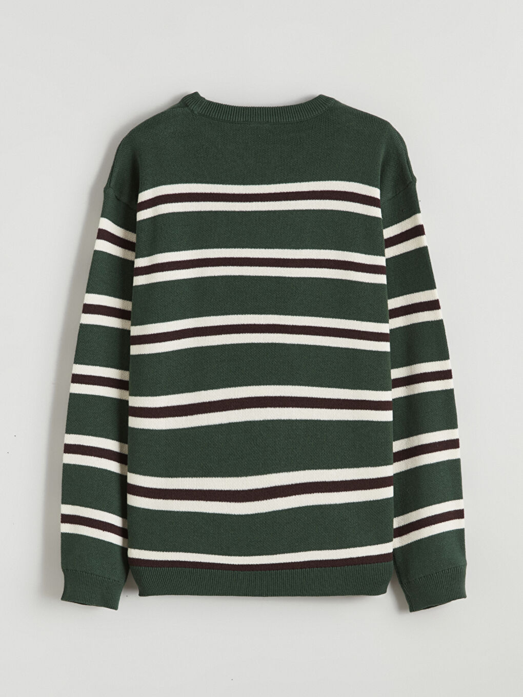 Свитер из трикотажа с круглым вырезом в полоску для мальчиков-2