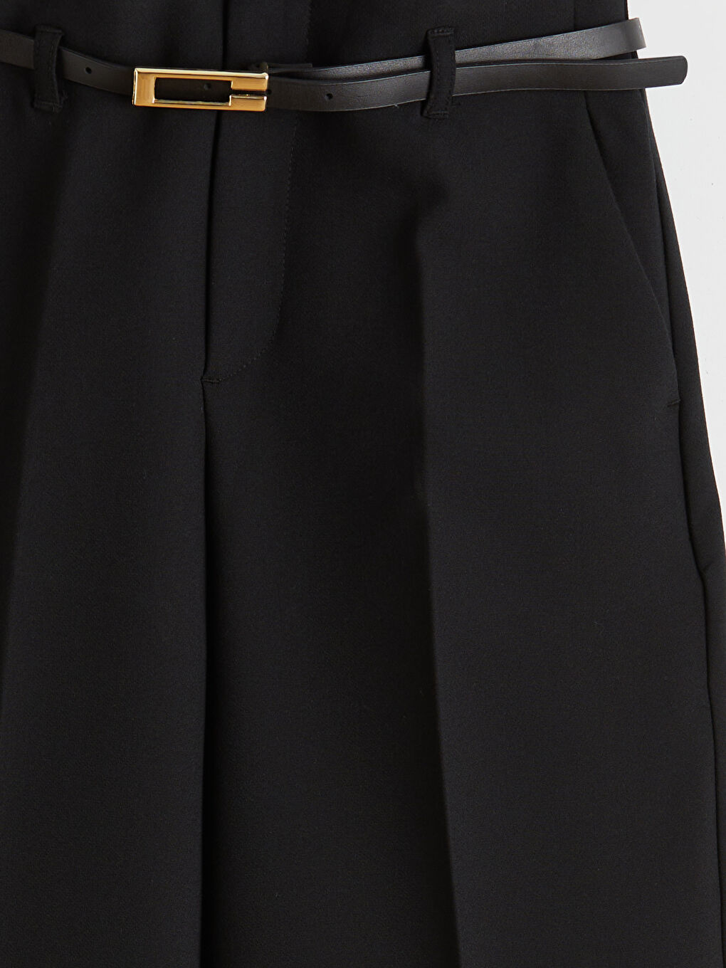 Belted Standard Fit Women's Trousers-5