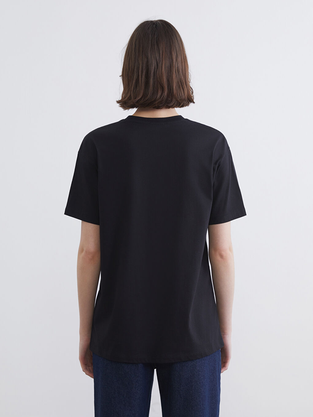 Siyah İstanbul Baskılı Kadın Tişört-3