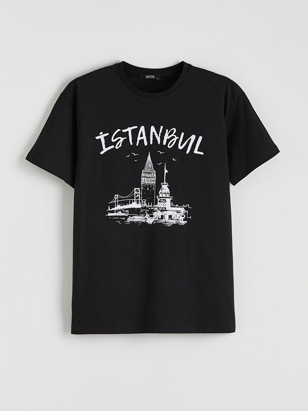 Siyah İstanbul Baskılı Kadın Tişört-4