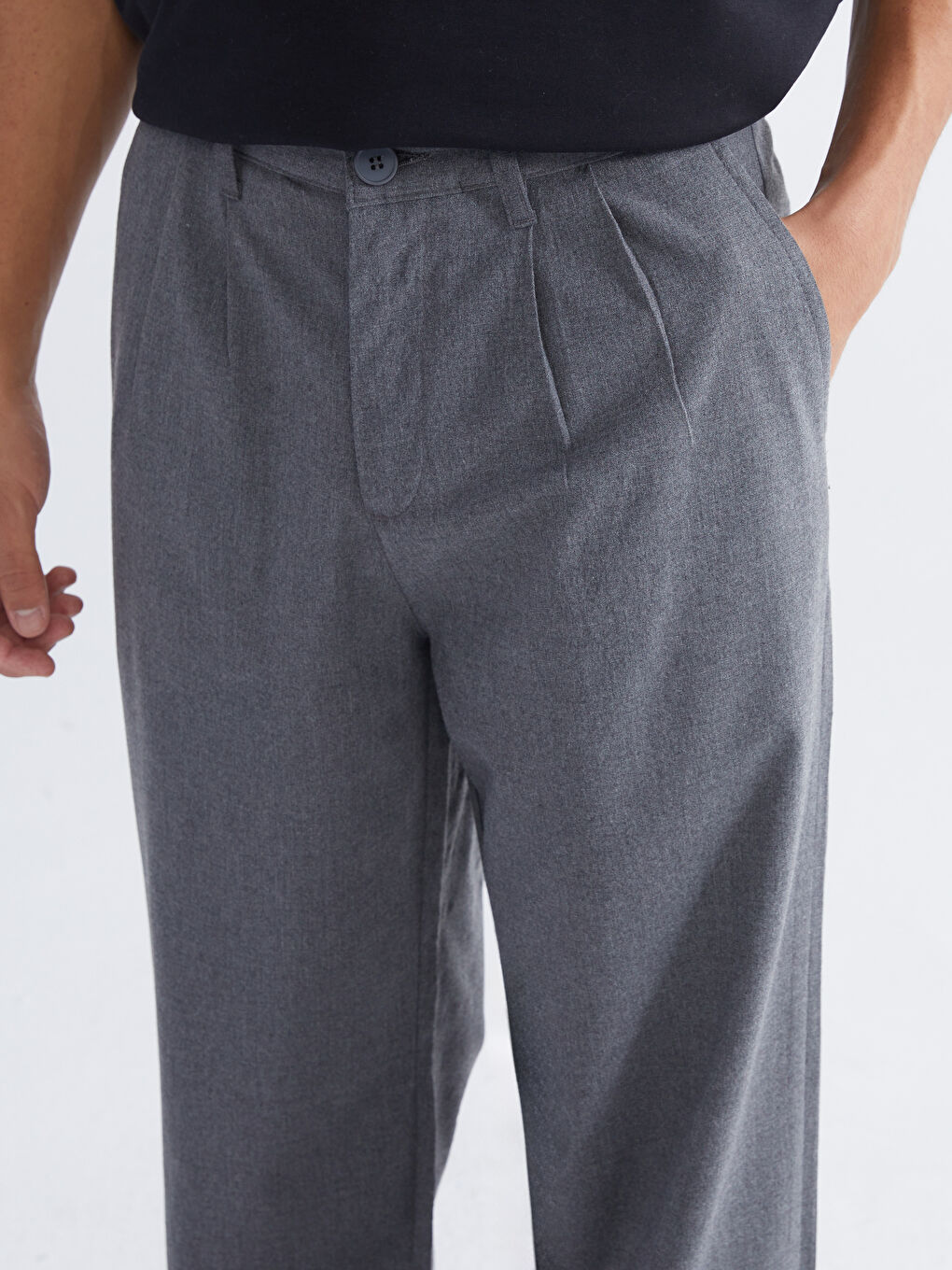 Relaxed Fit Twill Men's Trousers-2