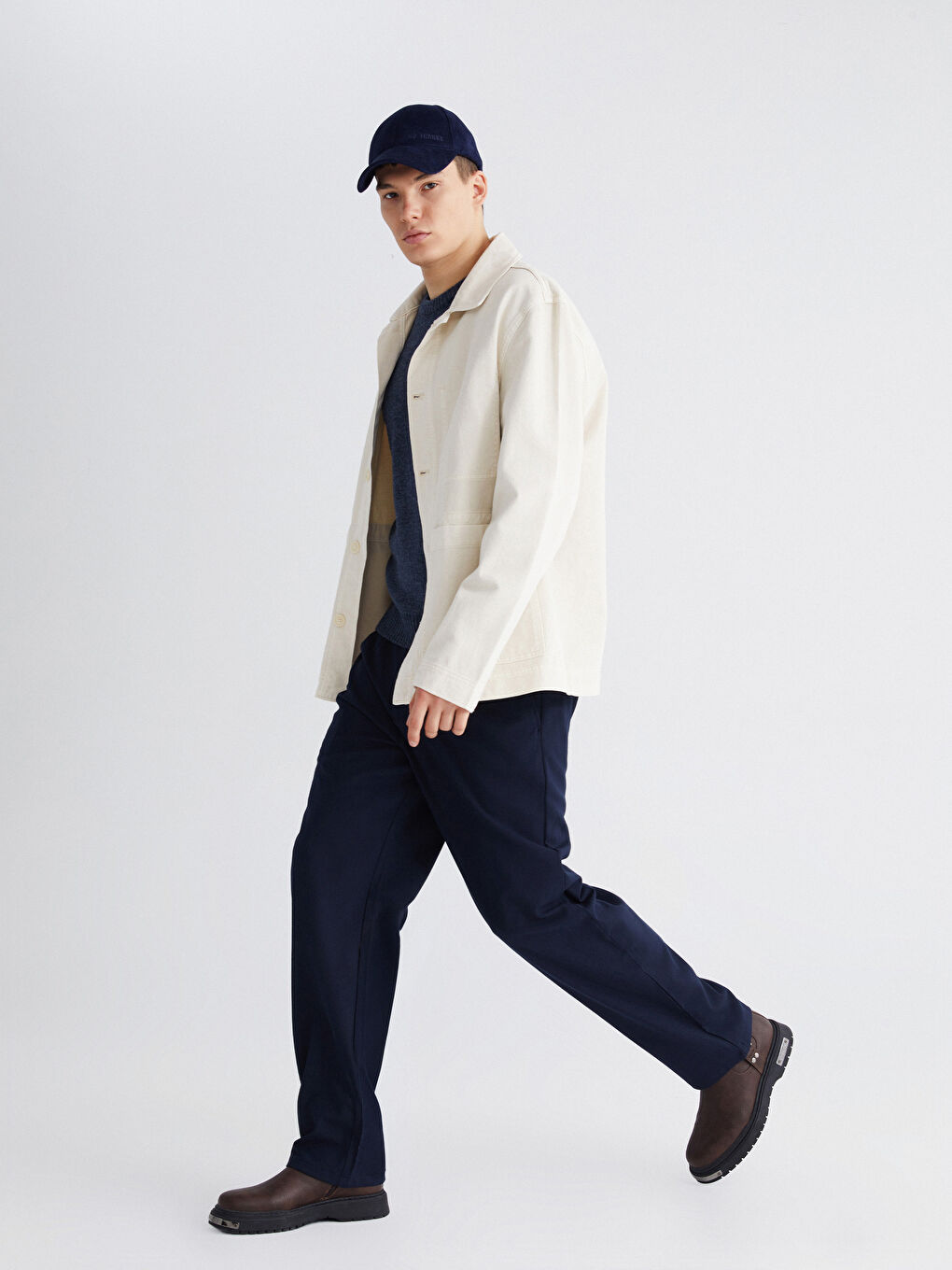 Lacivert Rahat Kalıp Gabardin Erkek Pantolon