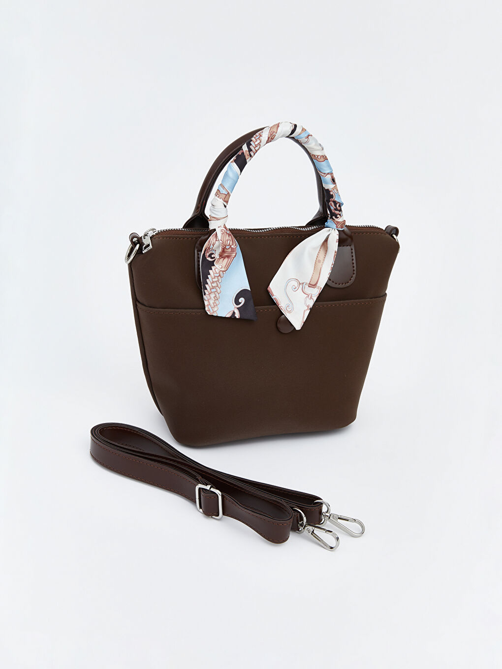 Kahverengi Çıkarılabilir Askılı Kadın Omuz Çantası-1