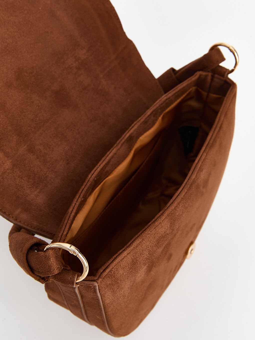 Kahverengi Süet Görünümlü Kadın Omuz Çantası-2