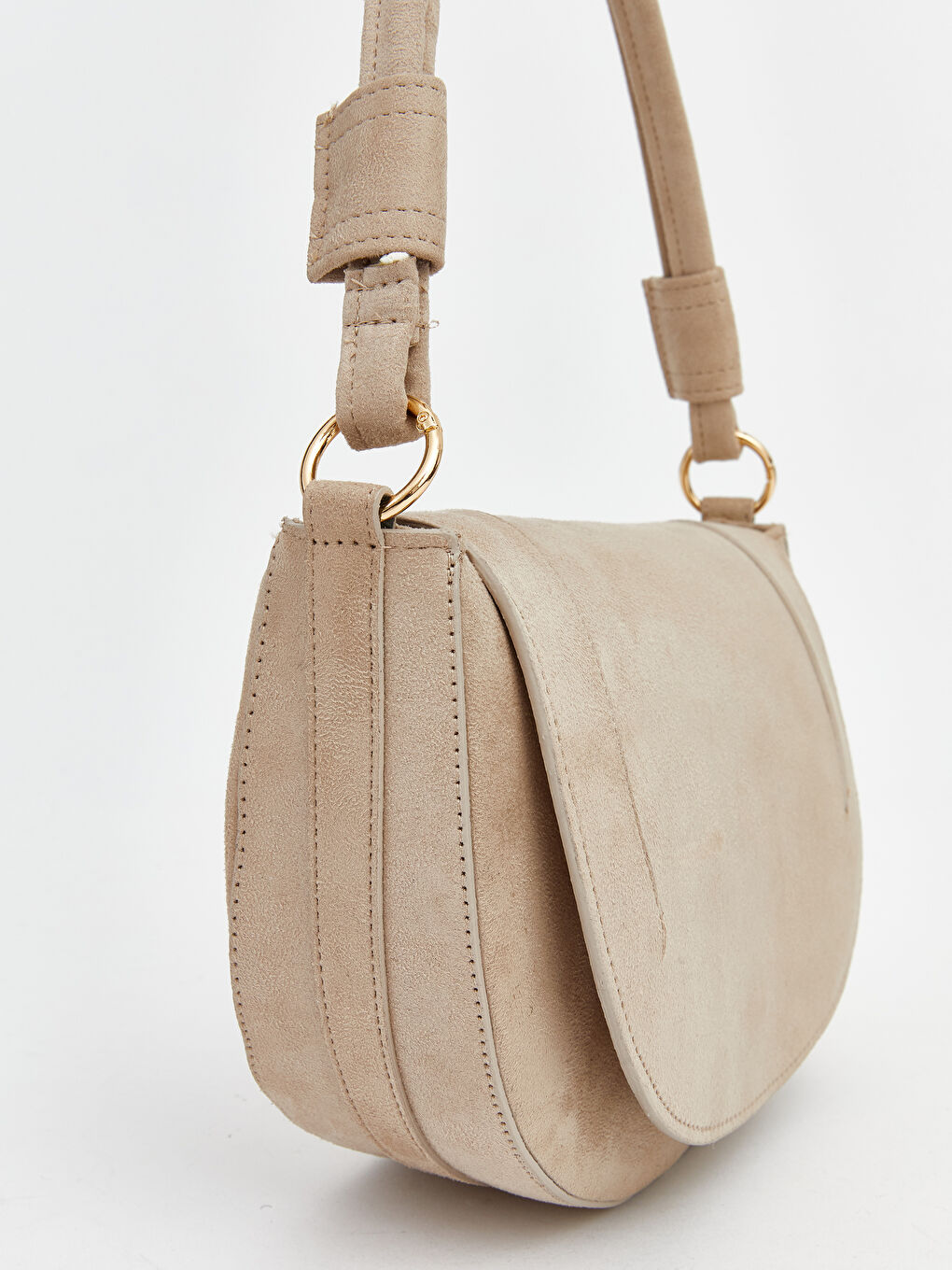 Kahverengi Süet Görünümlü Kadın Omuz Çantası-2