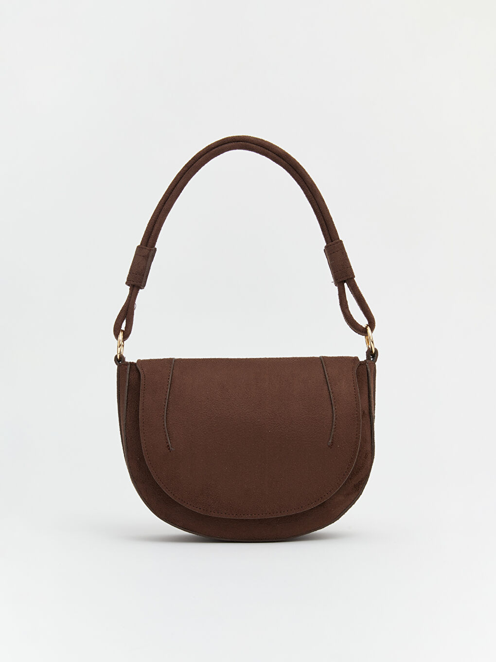 Kahverengi Süet Görünümlü Kadın Omuz Çantası