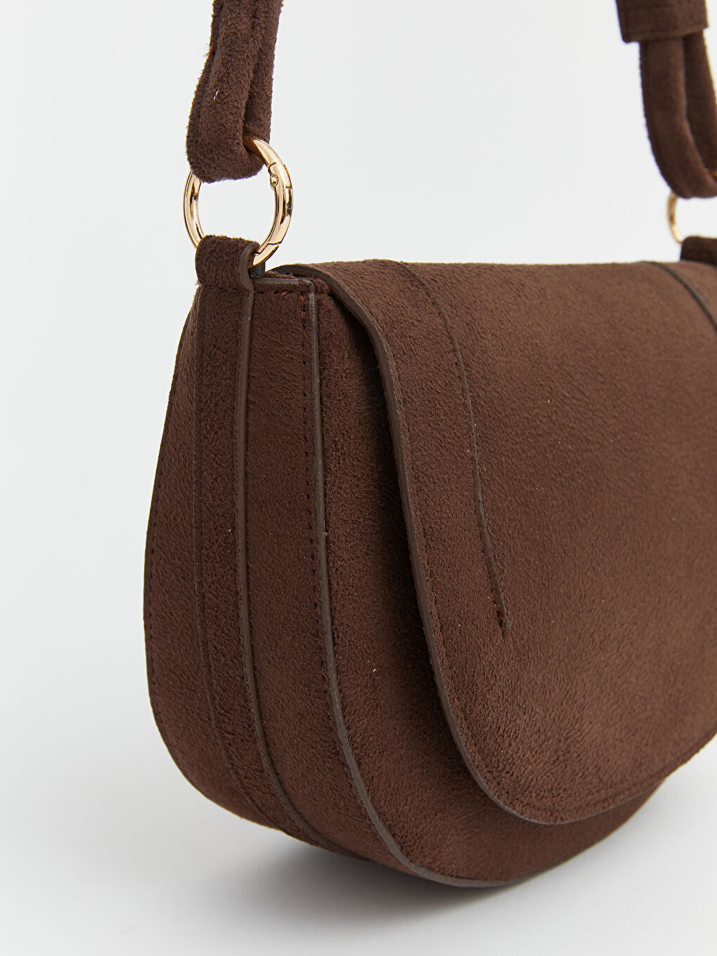 Kahverengi Süet Görünümlü Kadın Omuz Çantası-2