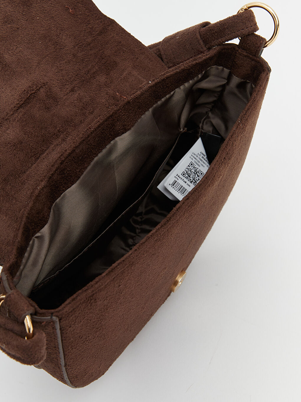 Kahverengi Süet Görünümlü Kadın Omuz Çantası-3