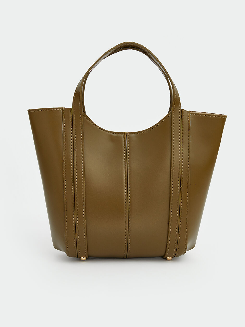 Haki Deri Görünümlü Kadın Kol Çantası