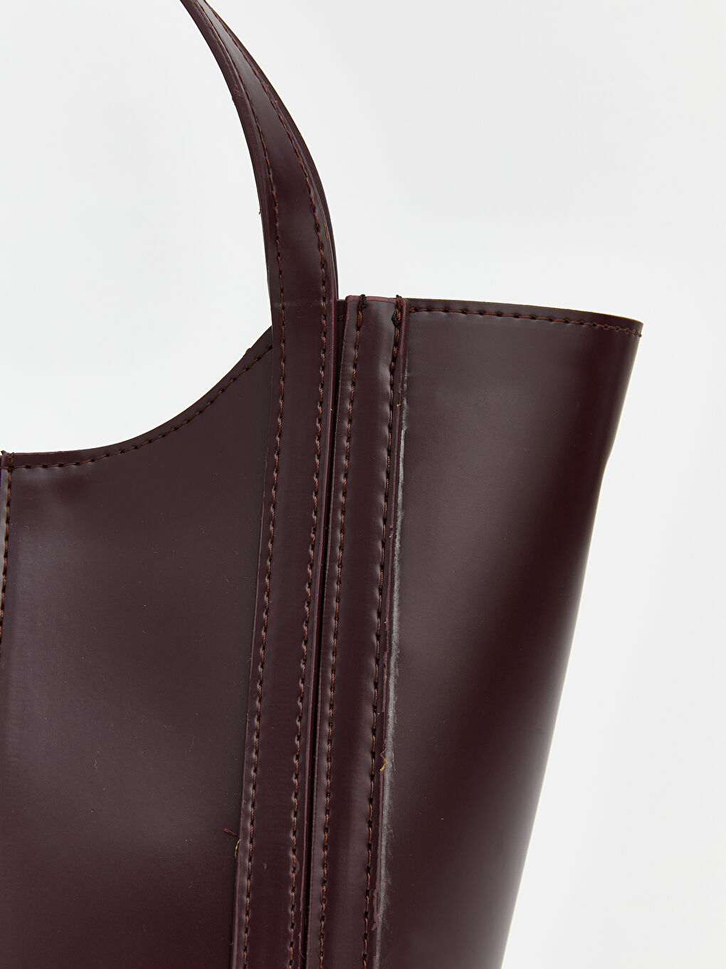 Bordo Deri Görünümlü Kadın Kol Çantası-2