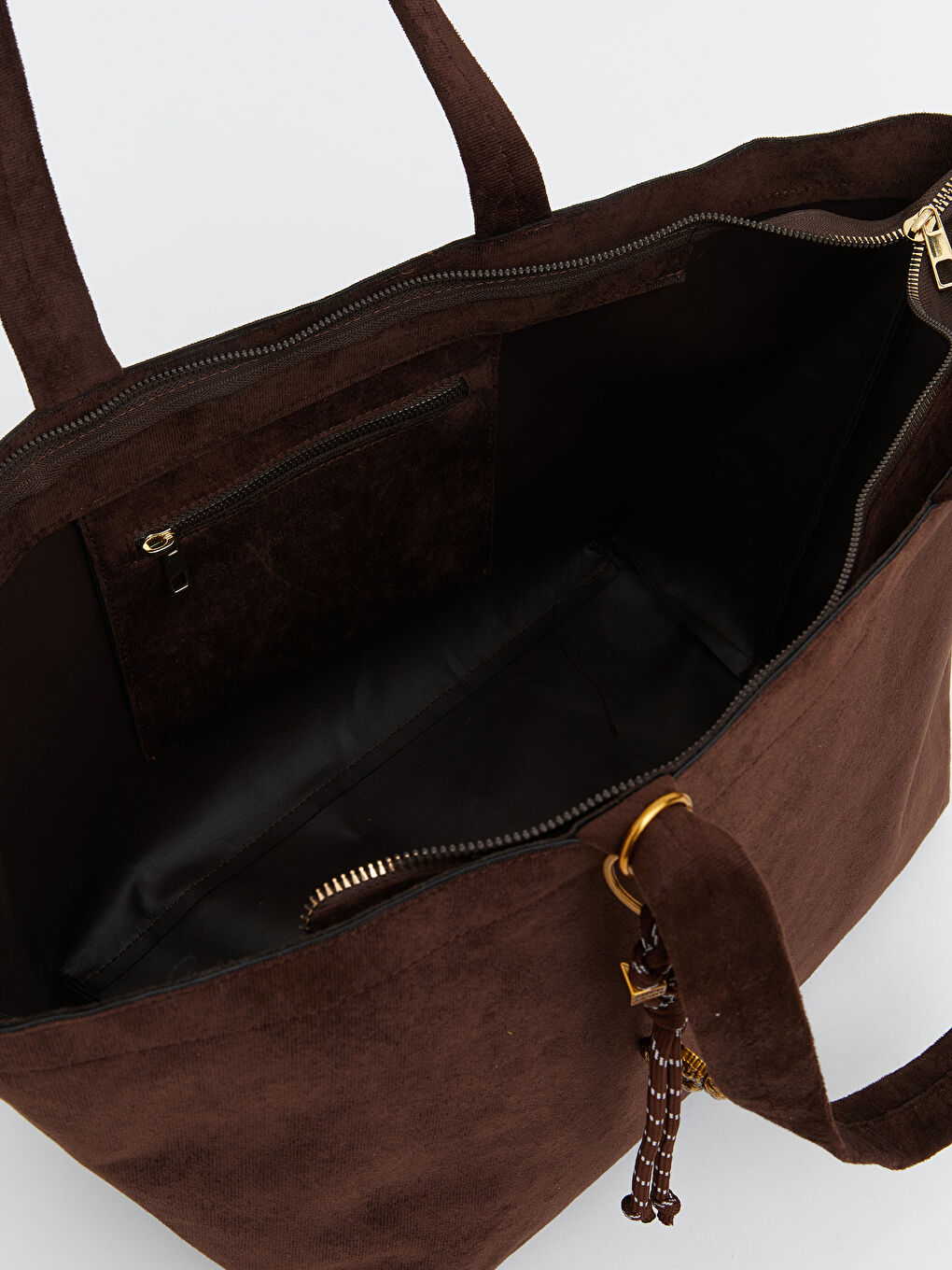 Kahverengi Süet Görünümlü Kadın Omuz Çantası-3