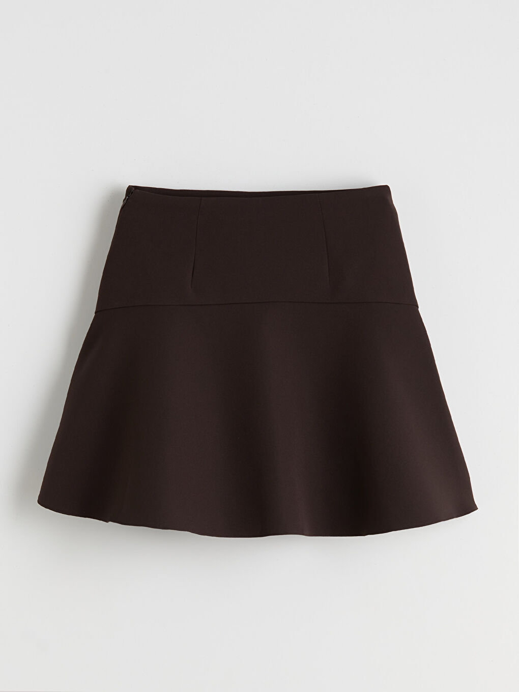 Kahverengi Beli Lastikli Mini Kloş Şortlu Etek-5