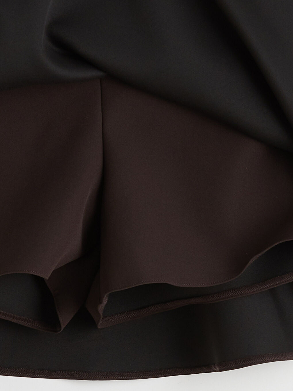 Kahverengi Beli Lastikli Mini Kloş Şortlu Etek-6