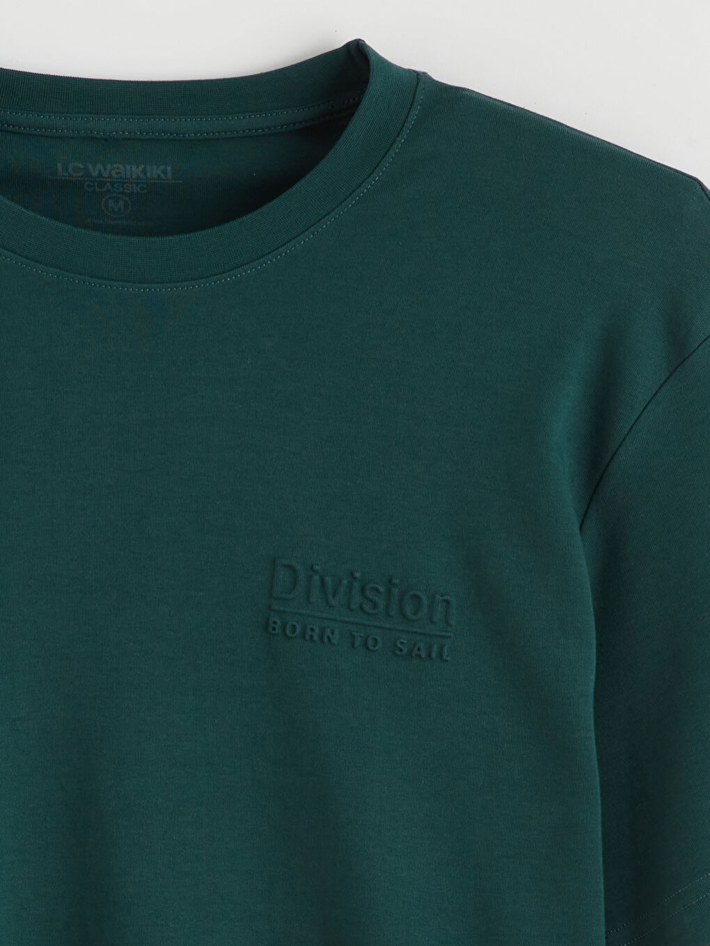 Yeşil Bisiklet Yaka Baskılı Erkek Tişört-5