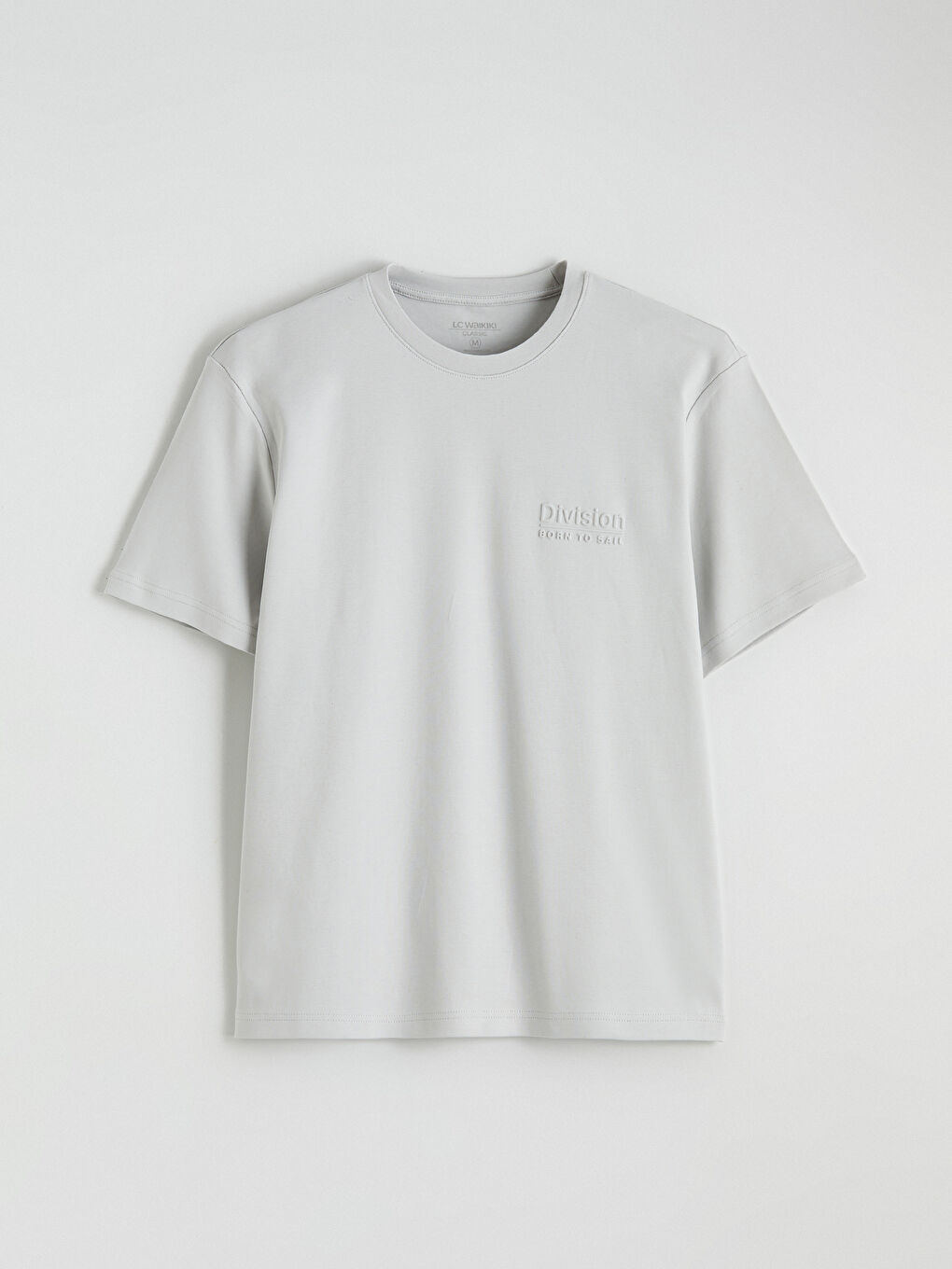 Bej Bisiklet Yaka Baskılı Erkek Tişört-4