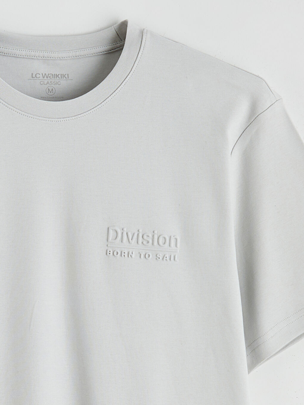 Bej Bisiklet Yaka Baskılı Erkek Tişört-5