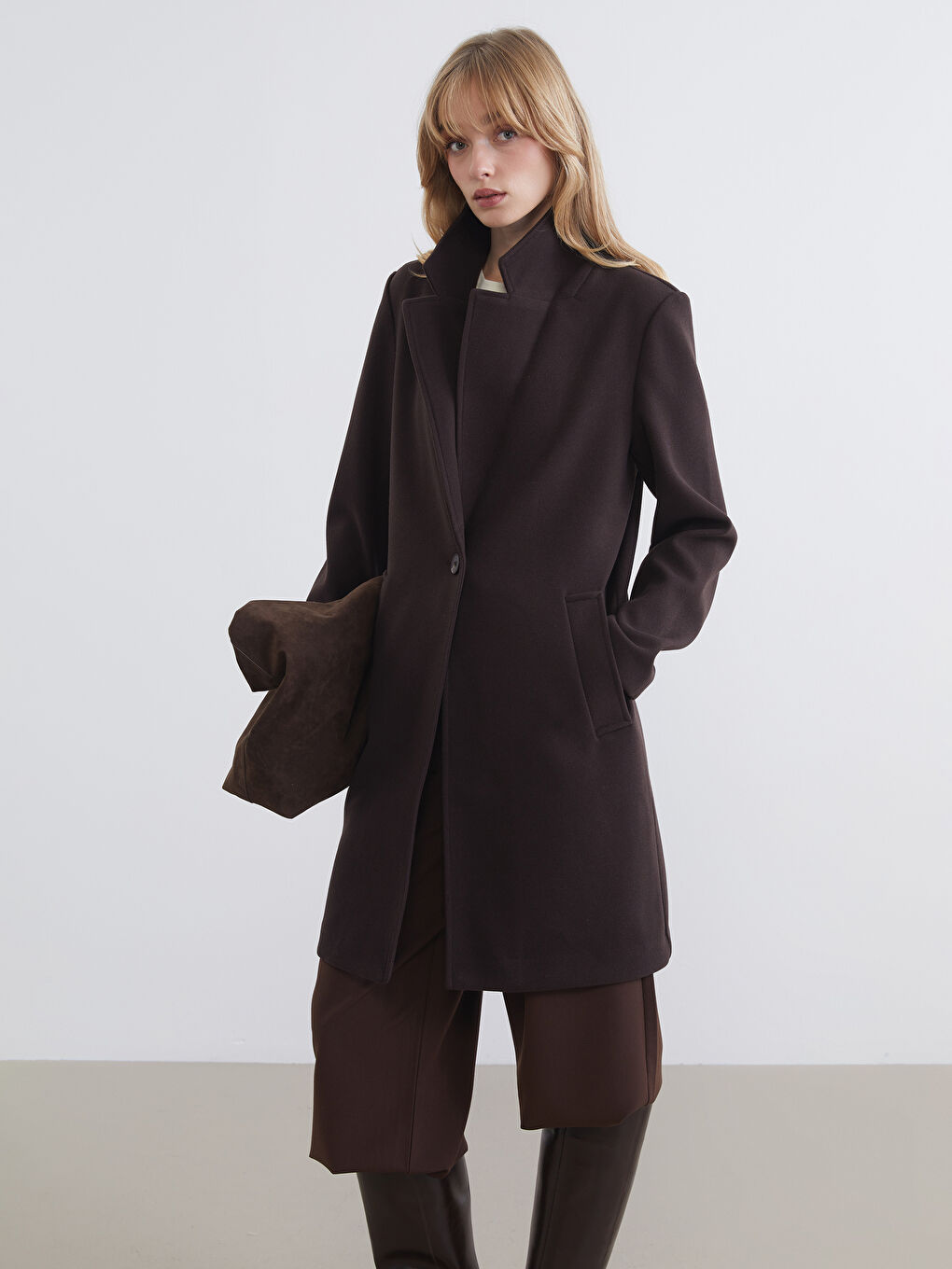 Jacket Collar Women's Cachet Overcoat-1