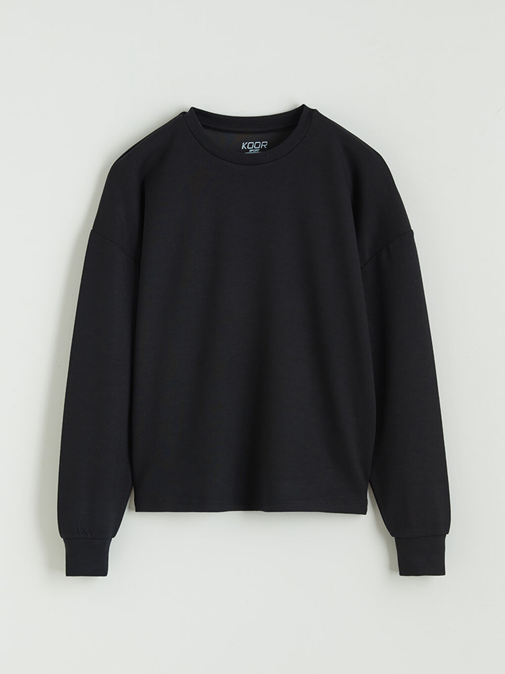 Siyah Bisiklet Yaka Kadın Sweatshirt-4